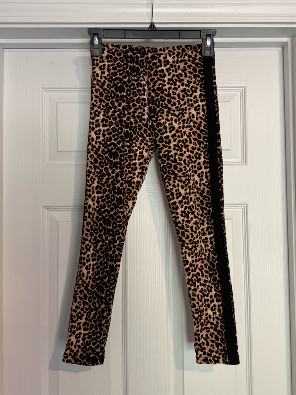 Primark Grey Leopard Print Leggings with Black Trim
